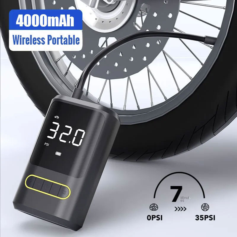 Portable Tire Inflator Multifunction Automatic Mini Car 120 Psi Air Compressor Digital Tyre Pum Gonfleur De Pneus Inflate Kit