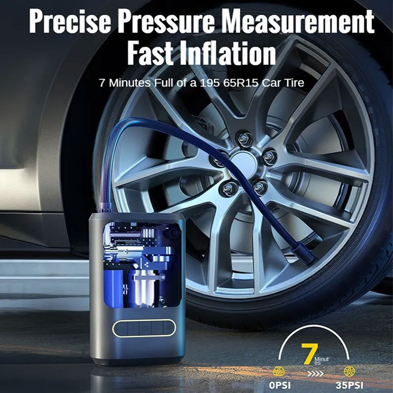 Portable Tire Inflator Multifunction Automatic Mini Car 120 Psi Air Compressor Digital Tyre Pum Gonfleur De Pneus Inflate Kit