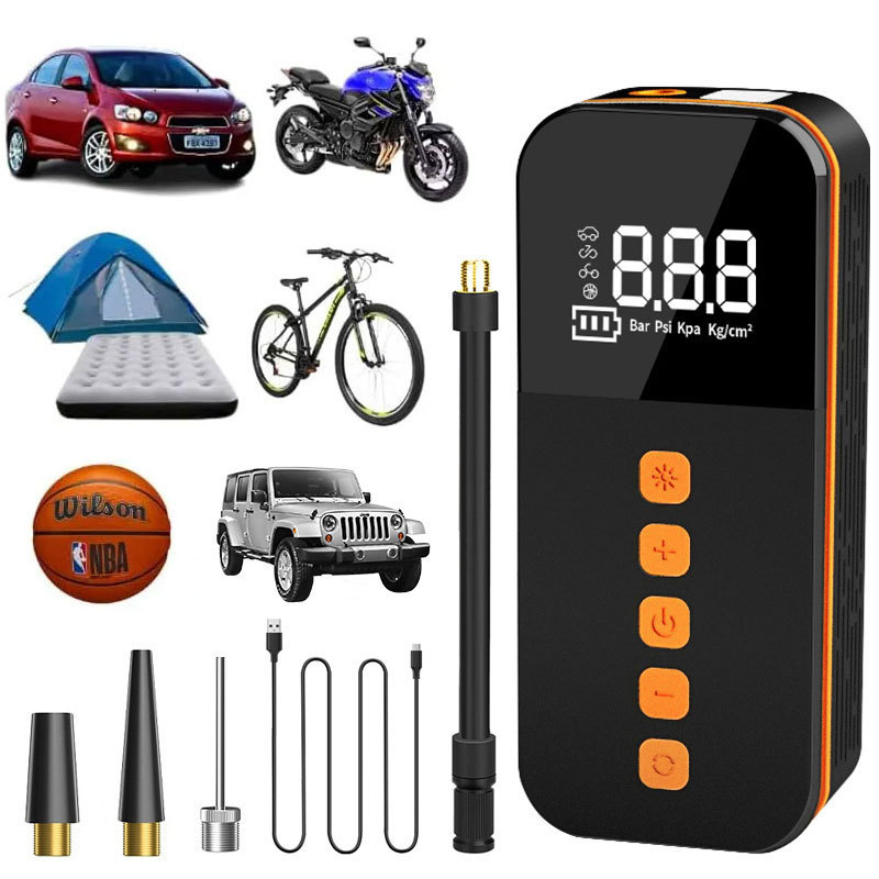 Mini Wireless Digital Portable Tire Inflator And Power Bank Cordless Electric Car Tyre Air Compressor Inflatable Pump For Tires