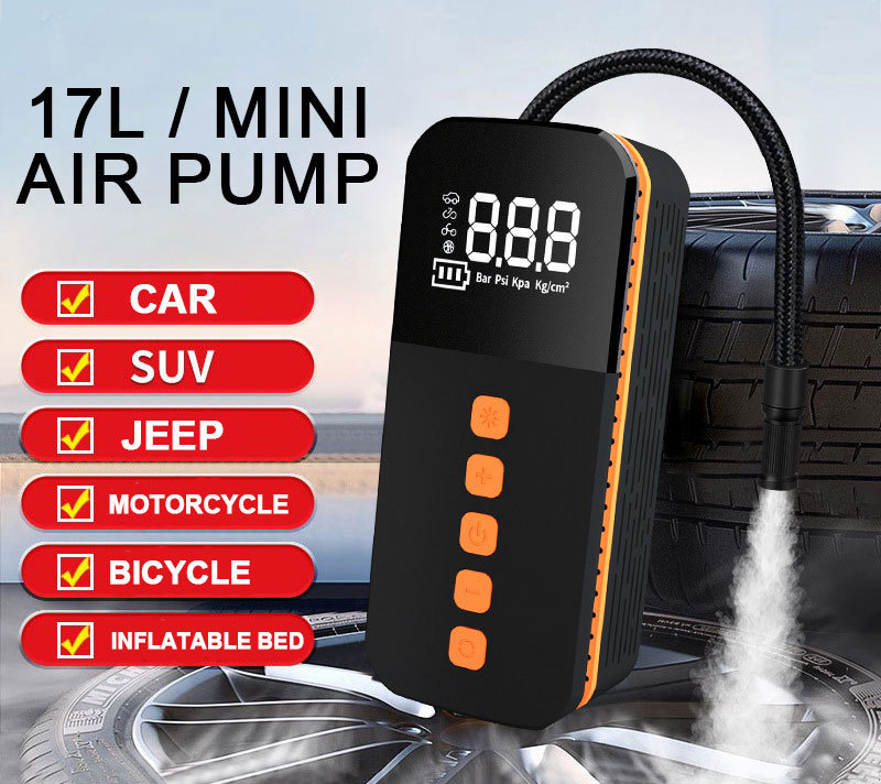 Mini Wireless Digital Portable Tire Inflator And Power Bank Cordless Electric Car Tyre Air Compressor Inflatable Pump For Tires