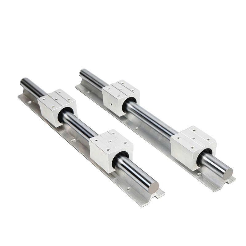 2PCS Linear Rail 0.78-47 Inch SBR Linear Guide Rail with 4PCS Bearing Block Slide Guide Rod for DIY CNC Routers Lathes Mills