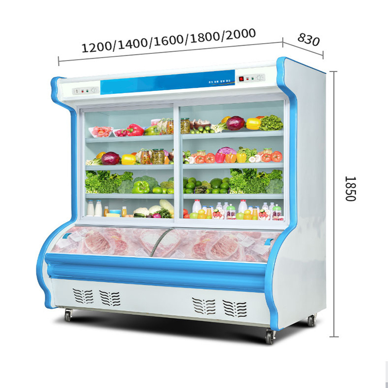 Walk in cooler with display glass doors cold room cold storage open door display cooler