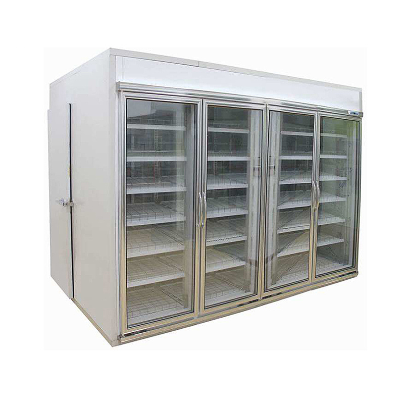 Walk in cooler with display glass doors cold room cold storage open door display cooler