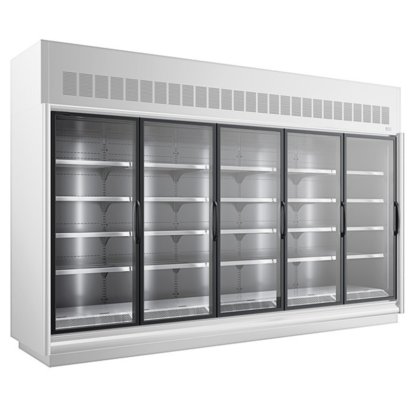 Walk in cooler with display glass doors cold room cold storage open door display cooler