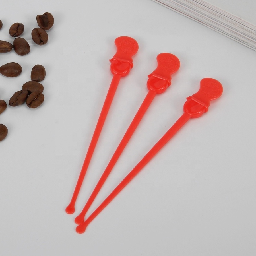 Custom Logo PP Plastic Swizzle Stir Stick Cocktail Tea Coffee Drink Stirrer For coffee Shop And Party