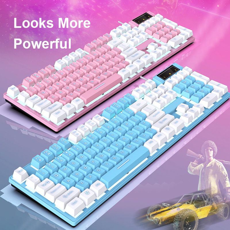 Custom Desktop Office Rgb Backlit Oyun Pink Purple Key Board Gamer Klavye Usb Wired PC Ergonomic Computer Gaming Keyboards