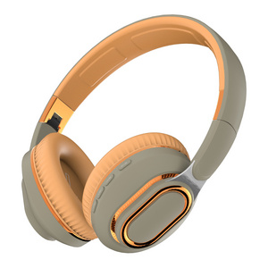 Audifonos Bloutooth Brown Office Deep Heavy Extra Bass Foldable Headset BT 5.0 Wireless Bluetooh Headphones with tf card