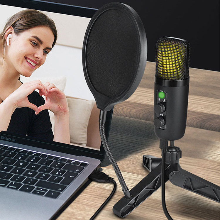 Noise Reduction Stream Live Streaming Table Stand Set Universal PC Podcast Mic Gaming Studio Recording Condeser Microphone