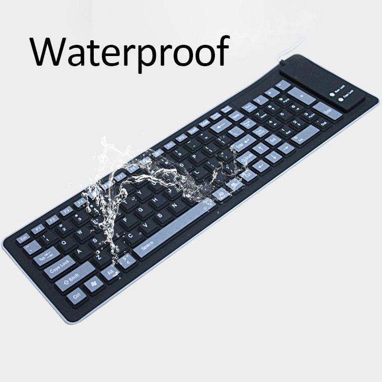 Work Style 2.4G Teclado Silicona Flexible Portable Foldable Office PC Waterproof Silicone Computer Folding Wireless Keyboard