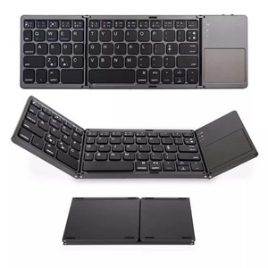 OEM B033 Triple Folding Mobile Teclado Portatil Ultra Slim Touchpad Portable Foldable Mini BT Wireless Keyboard with Touch Pad