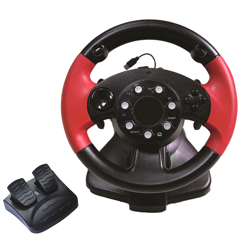 Sports Volant Par Car Racing Gaming Steering Staring Wheel Controller and Pedals for PC PS2 PS3 Usb Kids Video Game Accessories