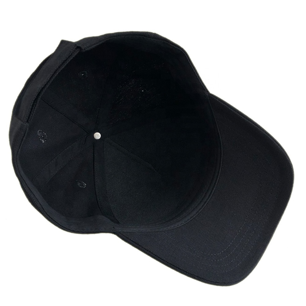 OEM black unisex adults hot sale gorras sports hats 5 panel structure polyester plain hook&loop custom canvas baseball cap