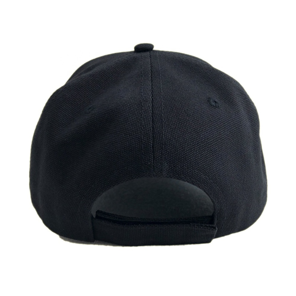 OEM black unisex adults hot sale gorras sports hats 5 panel structure polyester plain hook&loop custom canvas baseball cap