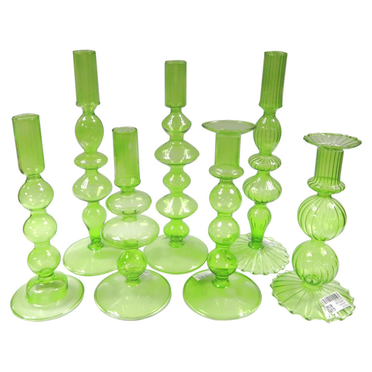 Decorative Candle Stand Modern Style Glass Candlestick Taper Candle Holder For Wedding Decor