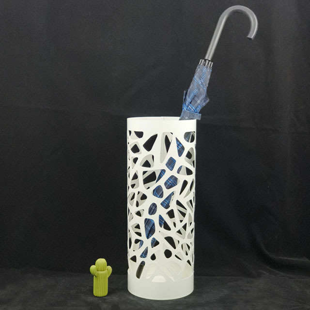 Customize White Umbrella Holder Metal Home Office Umbrella Stand With Removable Water Tray