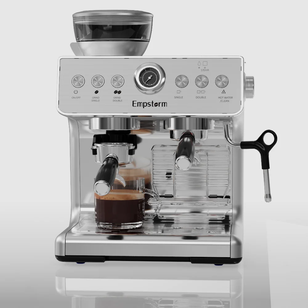 Hot Self-Service Freshly Ground Coffee Electromechanical 19 Bar Green Health Espresso Machine