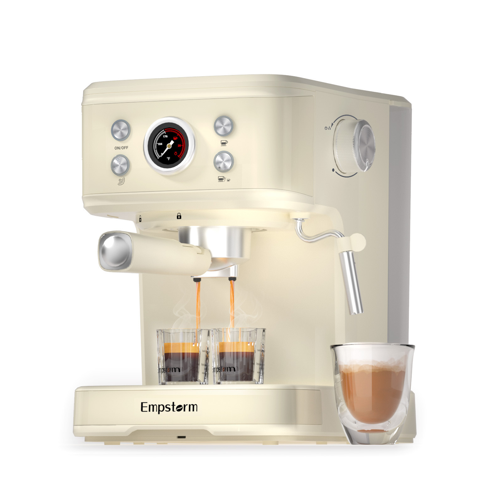 Empstorm 2024 Italian coffee maker electric semi-auto brewing cappuccino function espresso coffee machine with milk frother