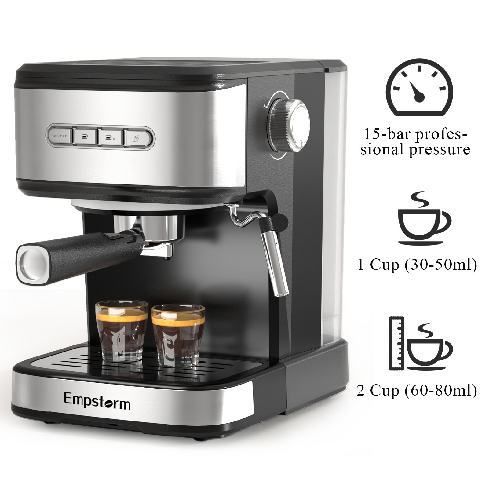 Empstorm   Professional Office Home 15bar Semi-Automatic Coffee Maker Manual Espresso Machine