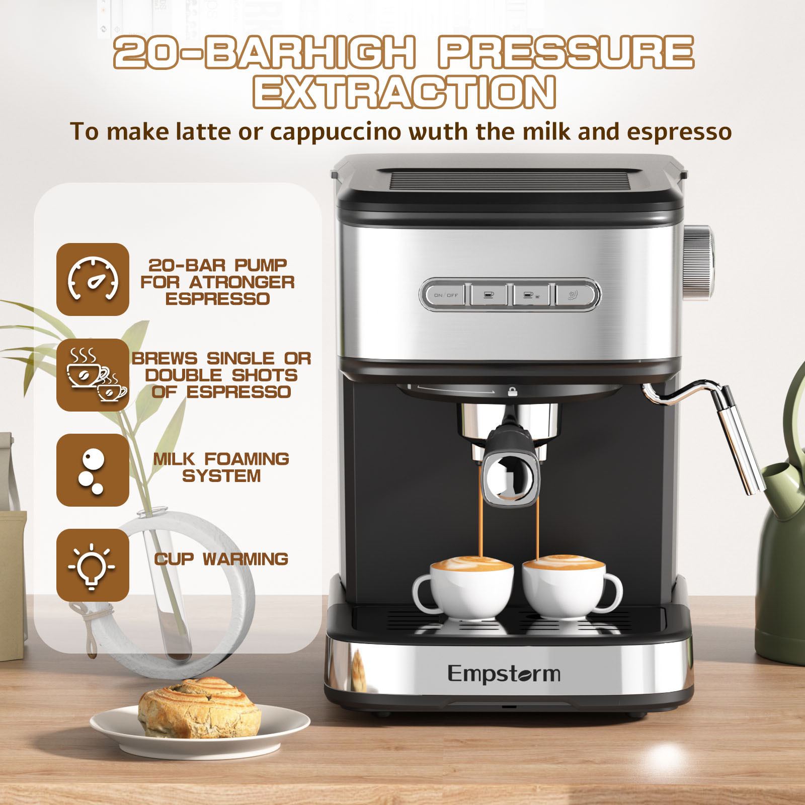 Professional industrial espresso coffee makers 20 Bar germany commercial semi-automatic filter espresso coffee machine