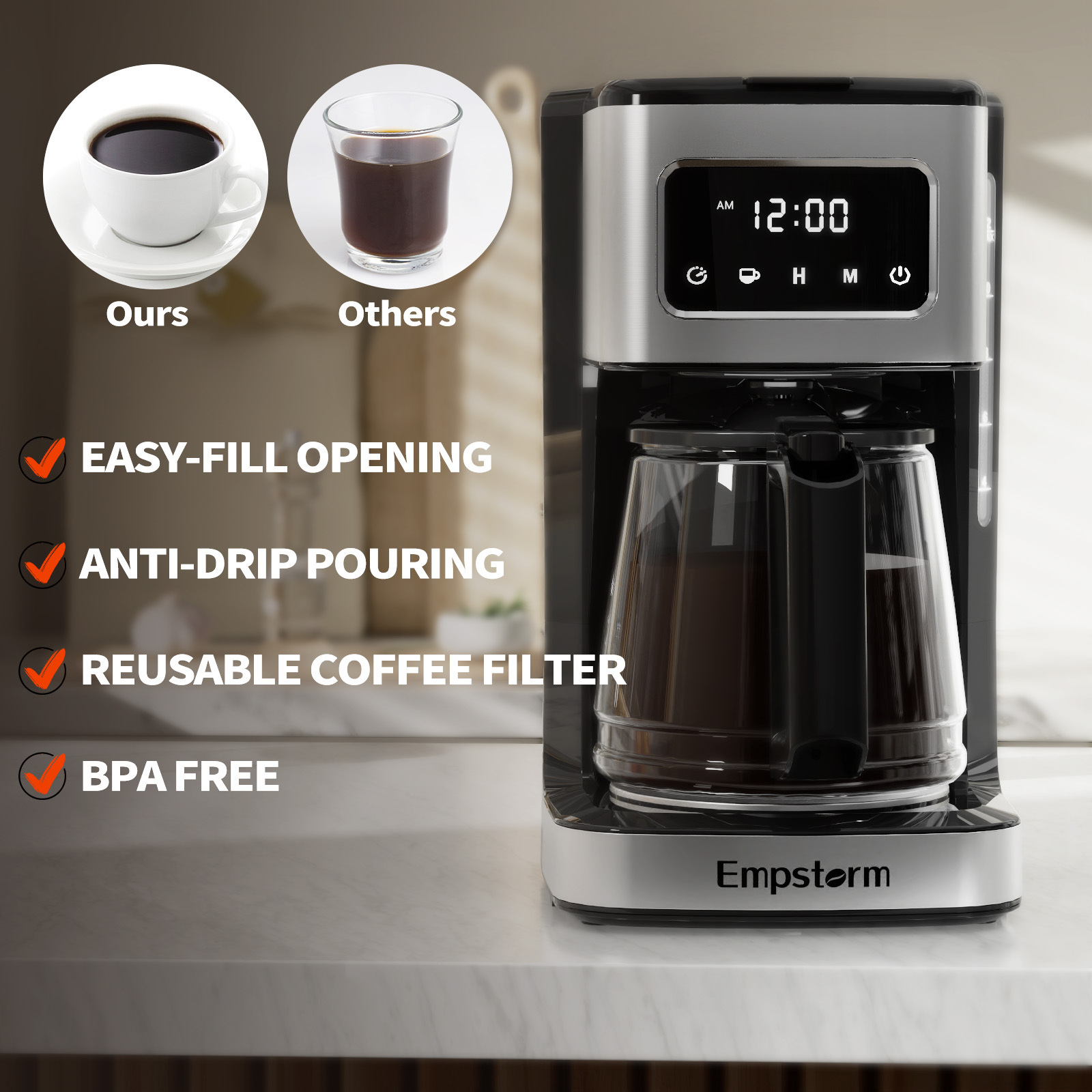 10 cup Oem Odm Timer Coffee Machine Electric Dripper Drip Coffee Maker Hotel Coffee Maker