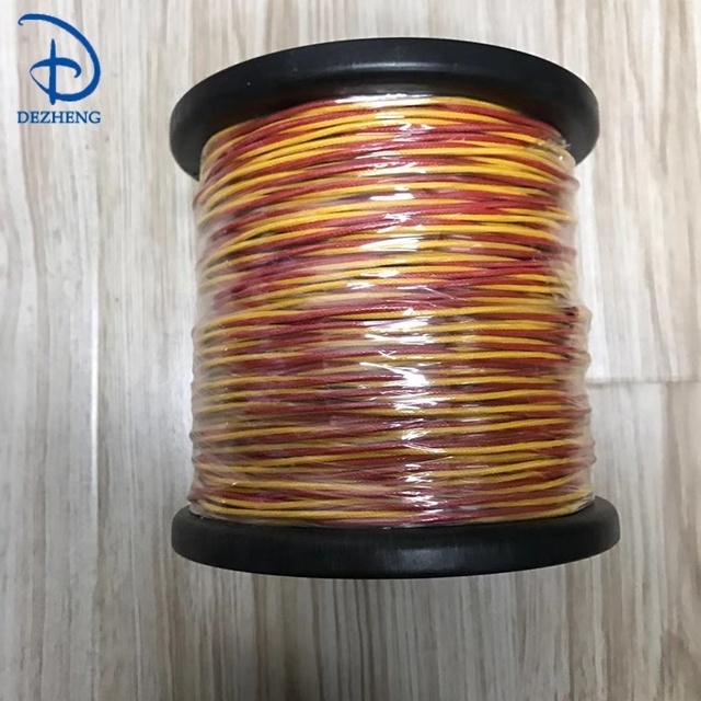 2x0.71mm fiber glass insulation K type red/yellow thermocouple wire