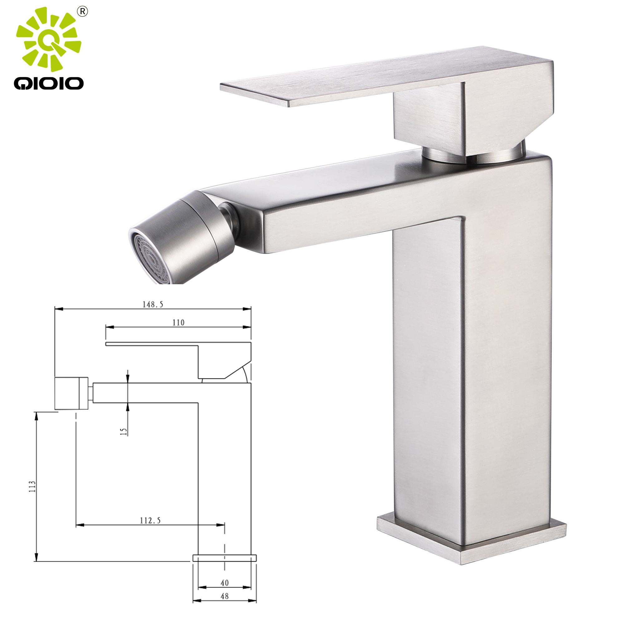 kaiping   bathroom faucet brushed 304 stainless steel tapware basin mixer square bidet  basin faucet  taps