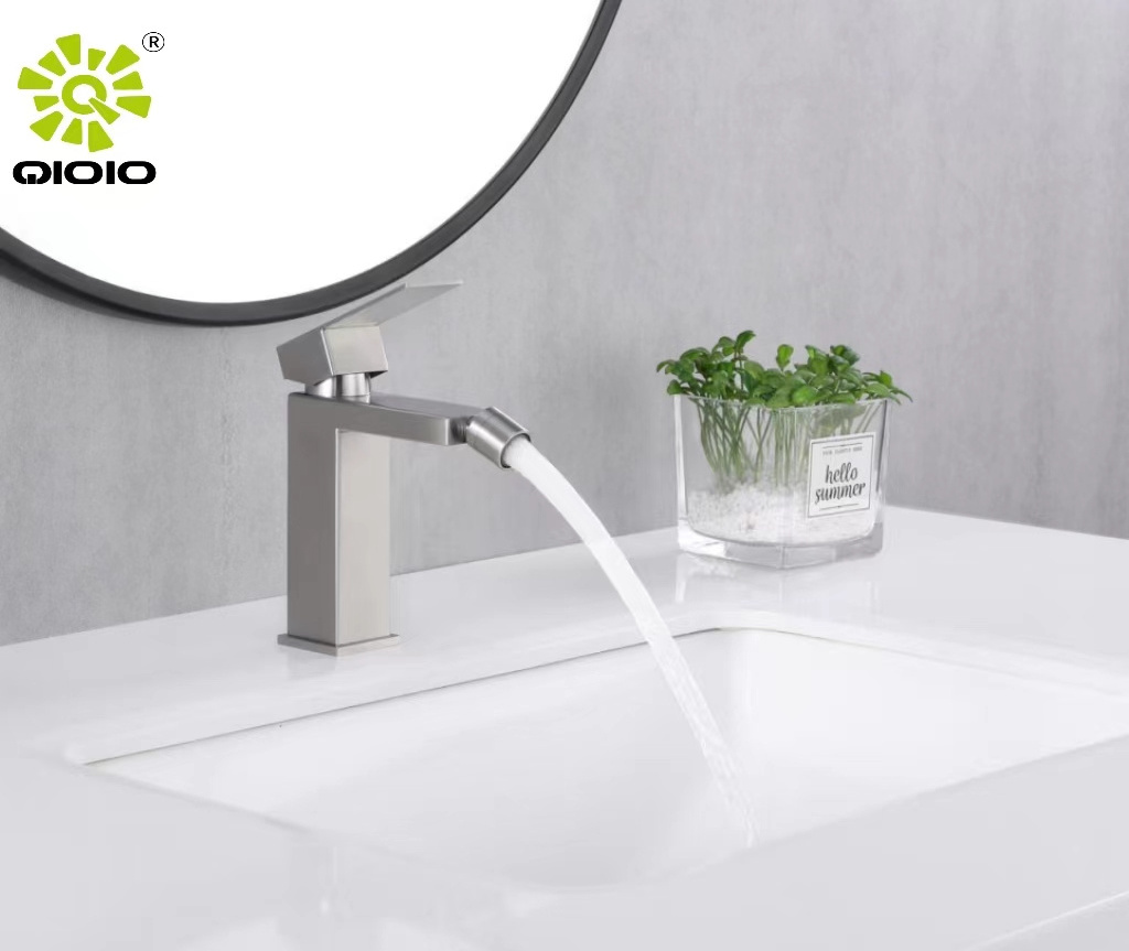 kaiping   bathroom faucet brushed 304 stainless steel tapware basin mixer square bidet  basin faucet  taps