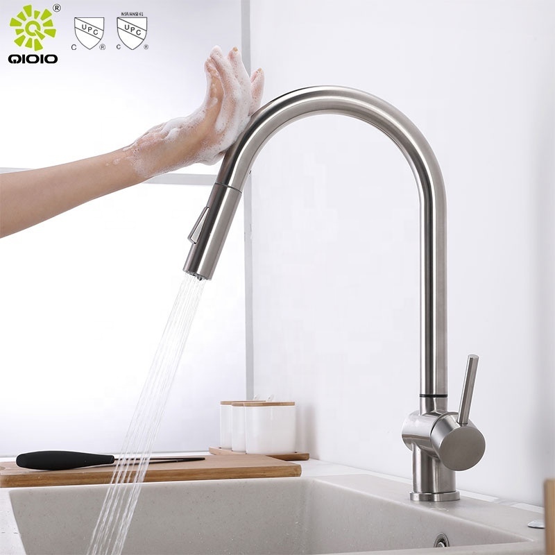 kaiping YC supplier smart tapware new design 304 SS touch sensor  multi -point pull out kitchen faucet  sink mixer water taps