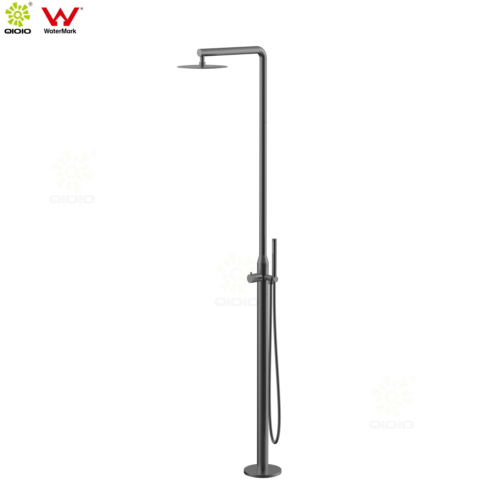 Marine grade PVD Brush gun metal 316L stainless steel outdoor shower column set freestanding  swimming pool outdoor faucet