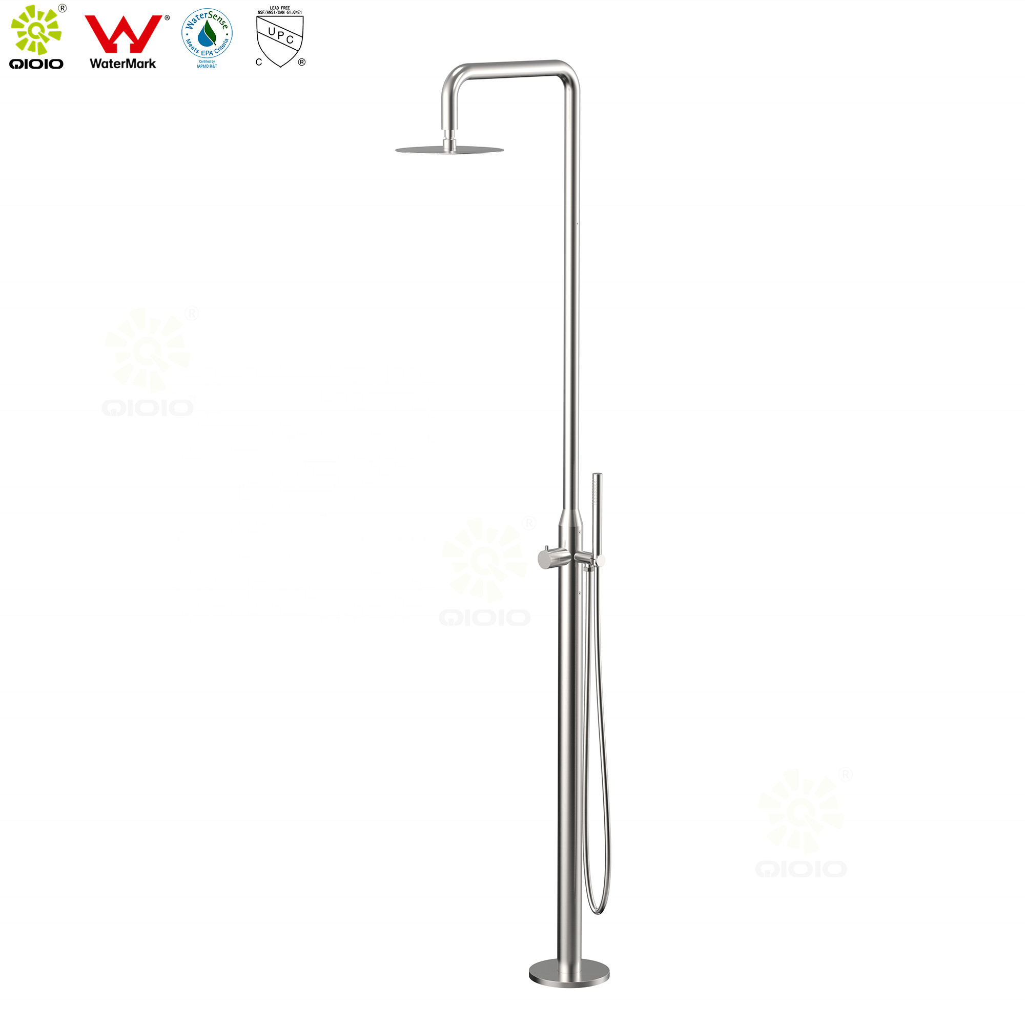 316L Outdoor Shower Column Set Watermark Freestanding Swimming Pool Outdoor Shower faucets tap