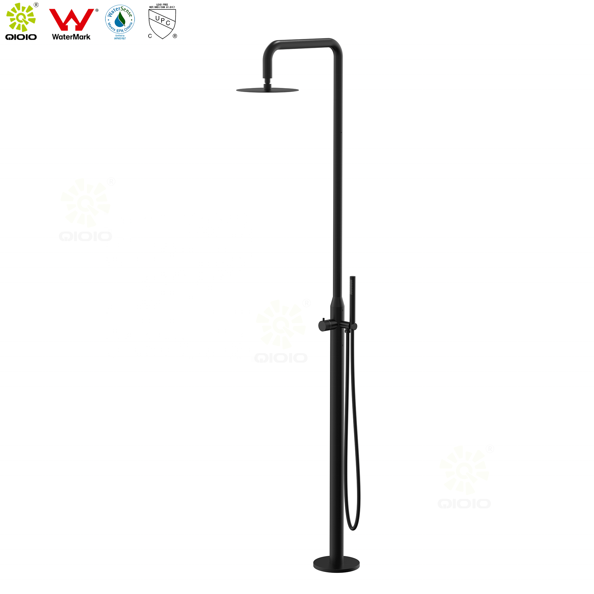 316L Outdoor Shower Column Set Watermark Freestanding Swimming Pool Outdoor Shower faucets tap