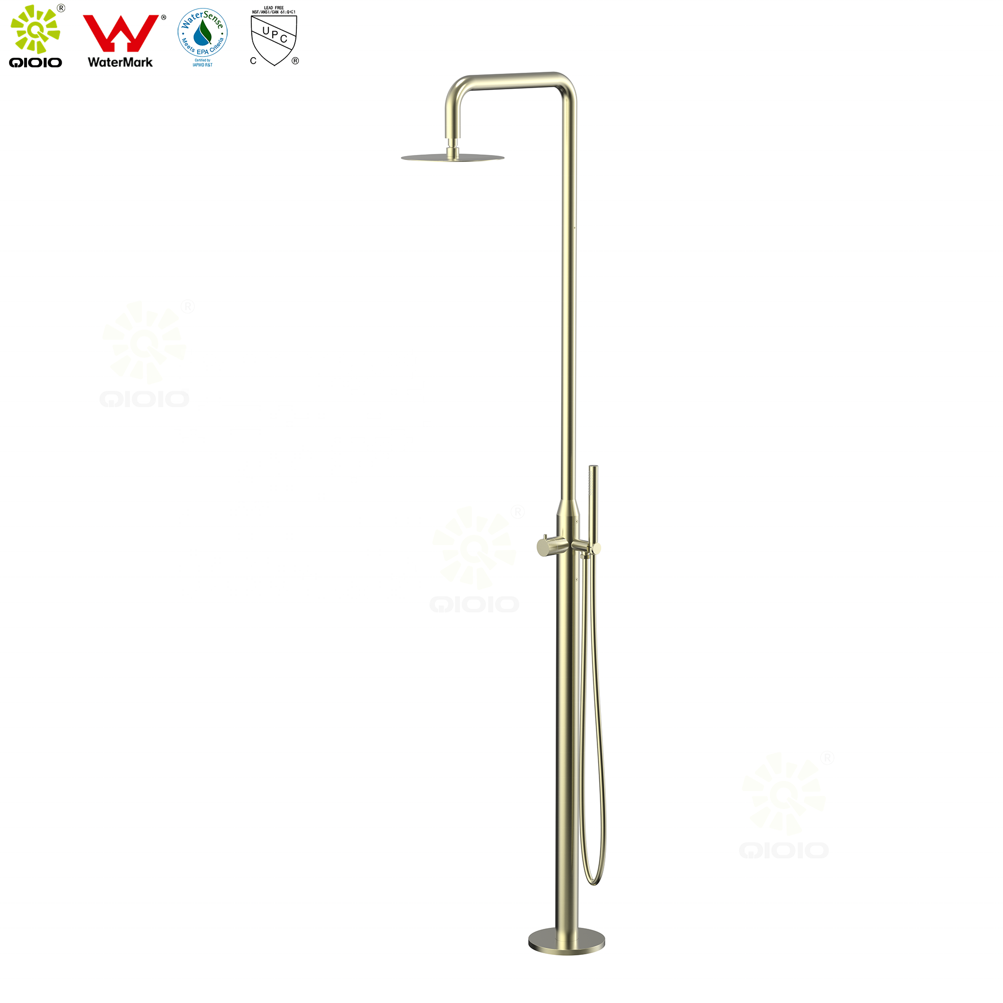 316L Outdoor Shower Column Set Watermark Freestanding Swimming Pool Outdoor Shower faucets tap