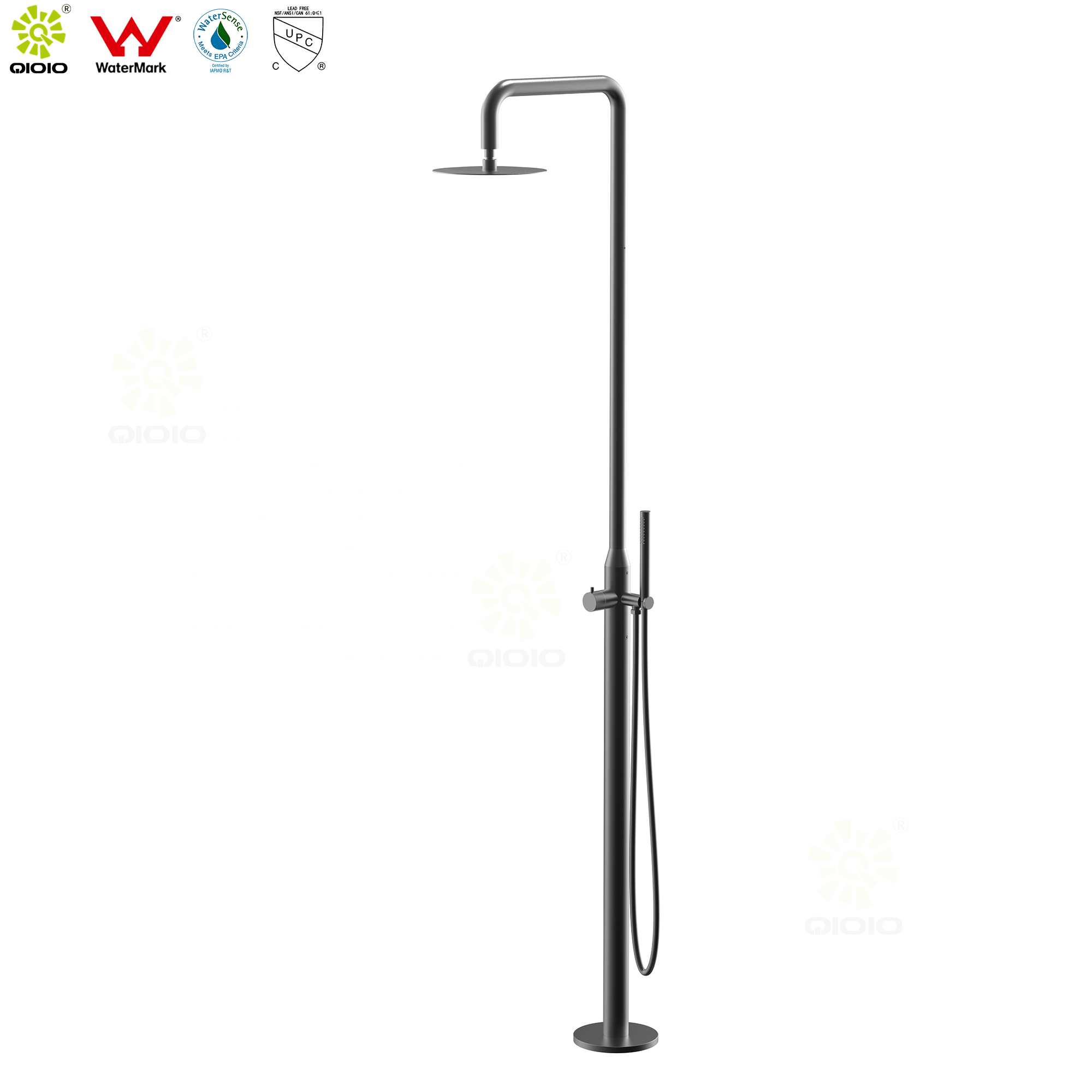 316L Outdoor Shower Column Set Watermark Freestanding Swimming Pool Outdoor Shower faucets tap