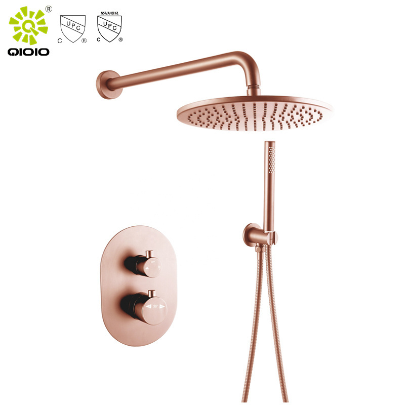 Professional manufacture black gold brushed nickle watermark shower mixer tap conceal bath shower faucet