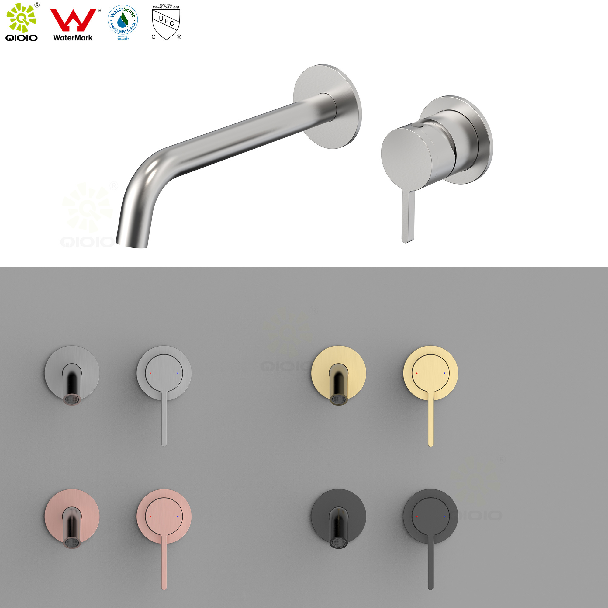 minimalist series 304 SS basin faucet wall mounted basin mixer watermark  concealed wall  faucet with spout