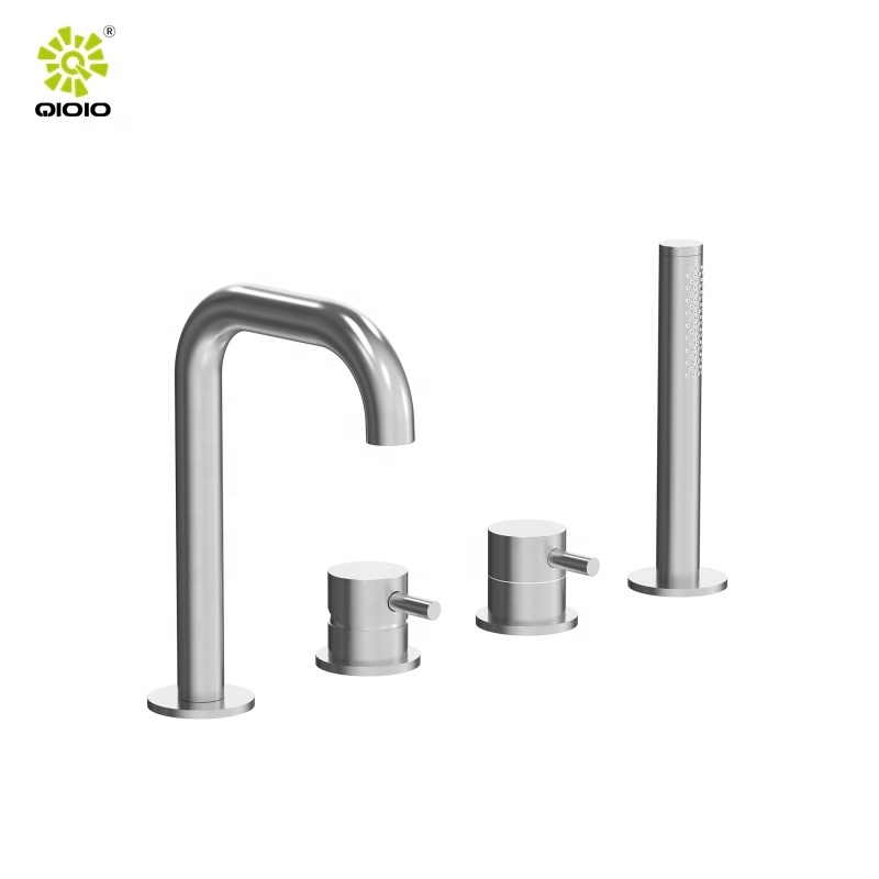 304 Stainless steel Bathroom Shower tap Double handle Bath Faucet