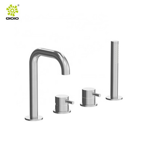 304 Stainless steel Bathroom Shower tap Double handle Bath Faucet