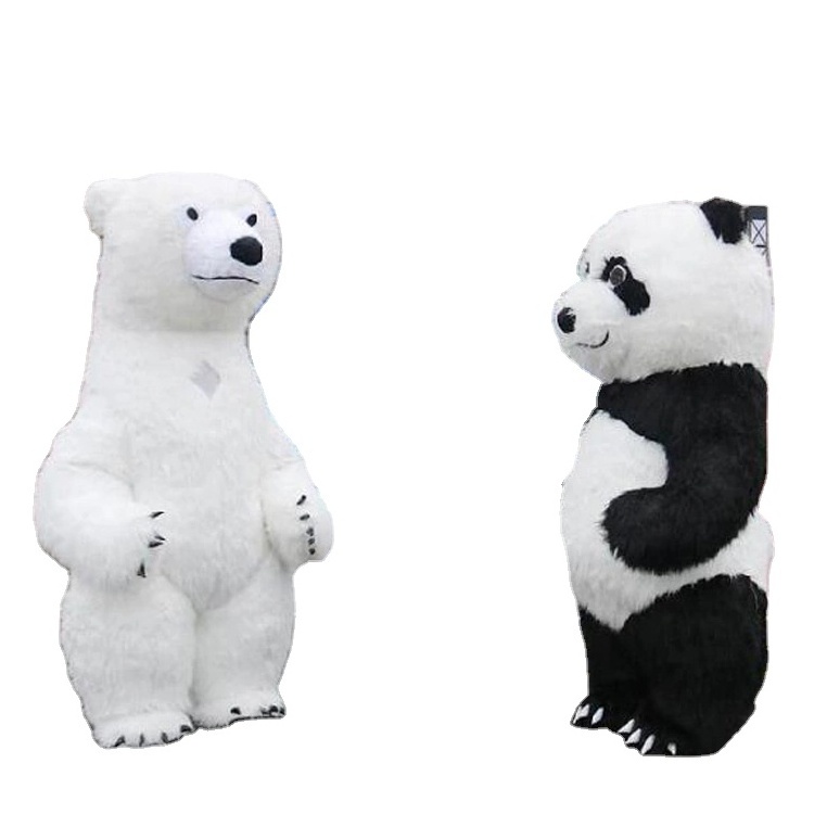 Both Outdoor Park and indoor play center inflatable Plush walking bear and Panda costume