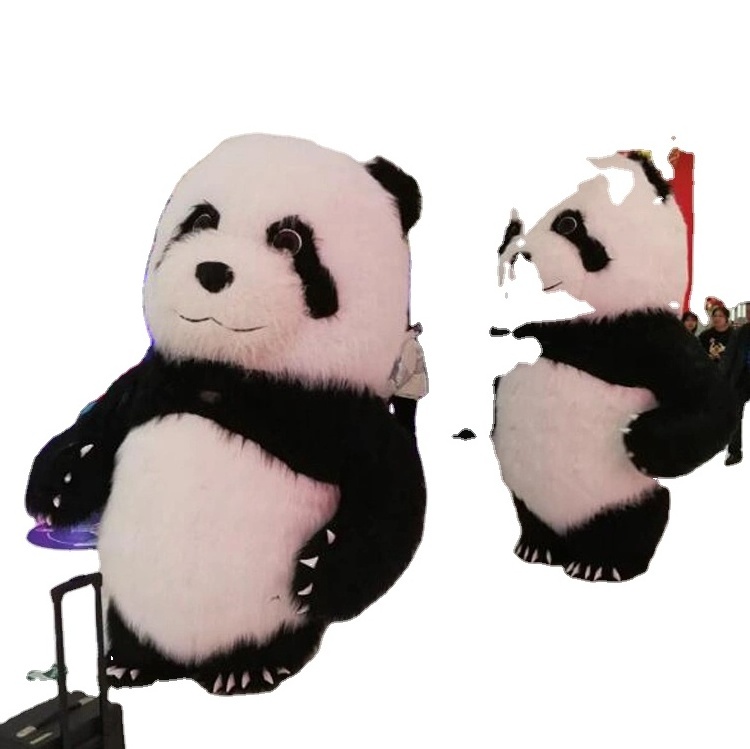 Both Outdoor Park and indoor play center inflatable Plush walking bear and Panda costume