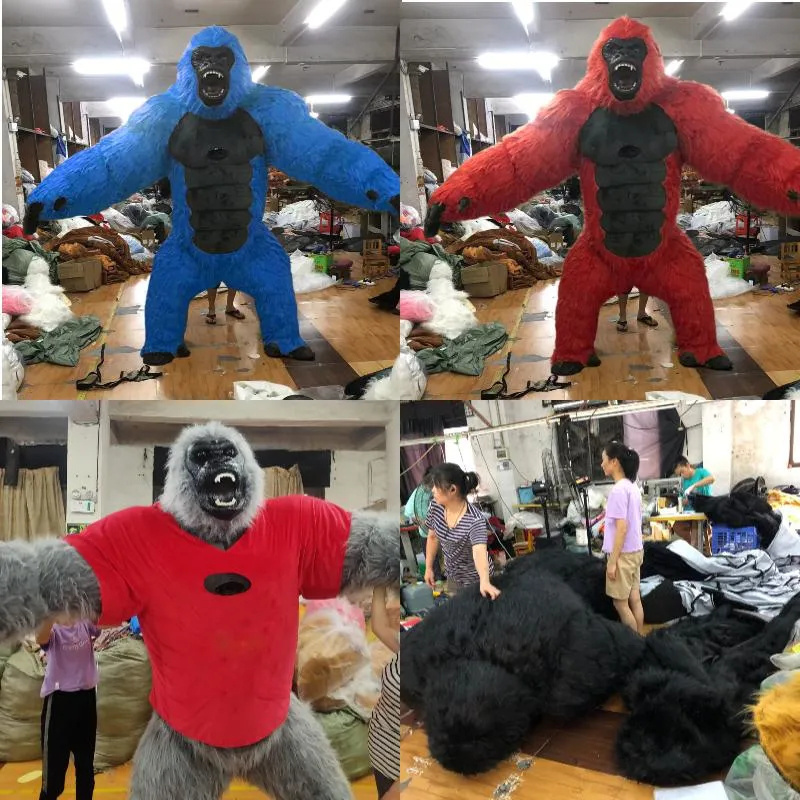 Newest Inflatable Moving Kingkong Gorilla Suit Mascot Costumes for Halloween Party