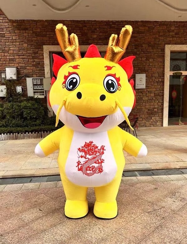 Hot selling 2024 year Chinese new year Mascot stuffed animal dragon mascot costume for adult