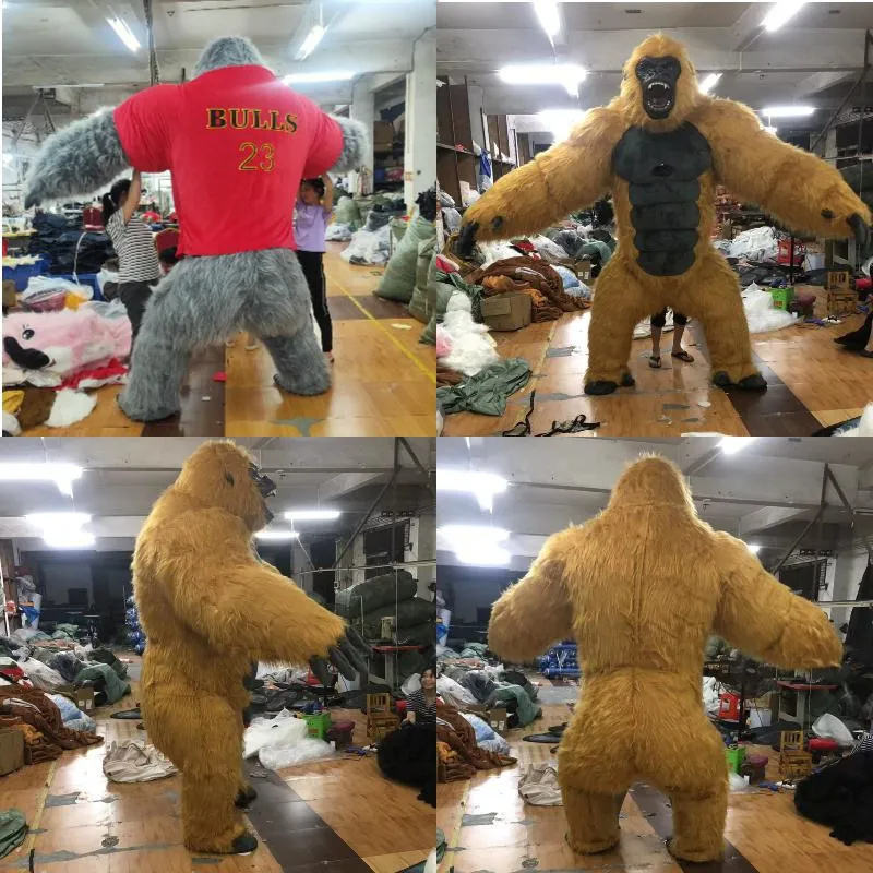 Newest Inflatable Moving Kingkong Gorilla Suit Mascot Costumes for Halloween Party