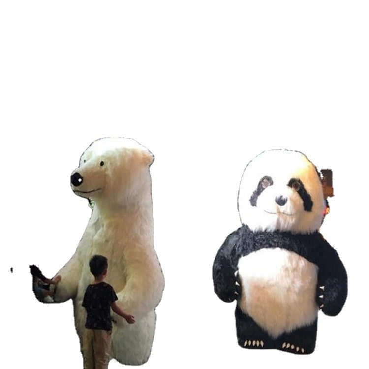 Both Outdoor Park and indoor play center inflatable Plush walking bear and Panda costume