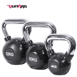 Yuncheng Wholesale 4KG To 32KG Fitness Equipment Rubber Coated Cast Iron kettlebell For Exercise