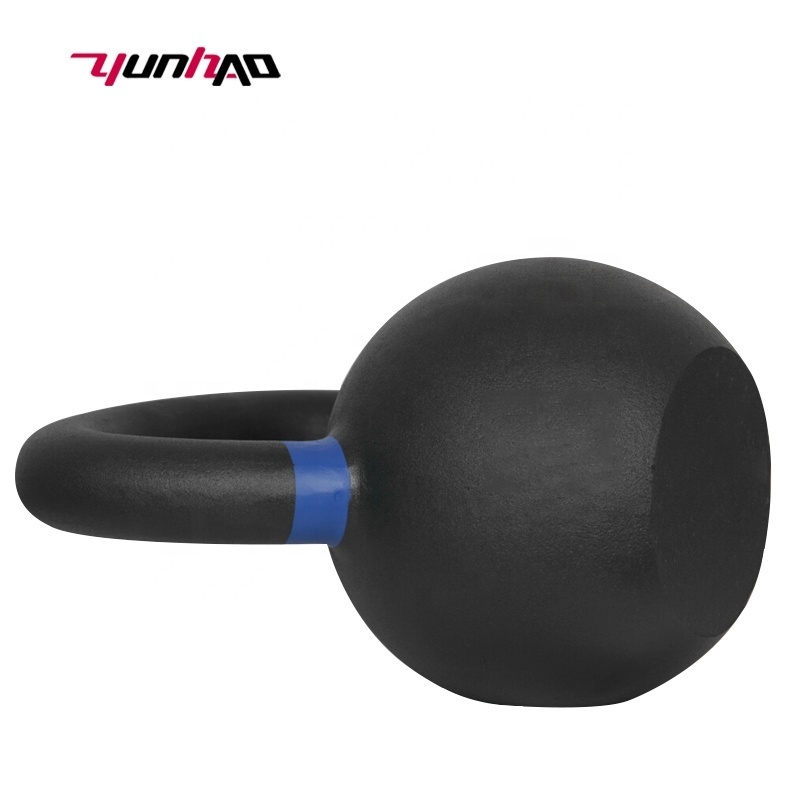 YunCheng Factory Direct Custom Logo 4-32kg Gym Equipment Powder Coated  Cast Iron Kettlebell