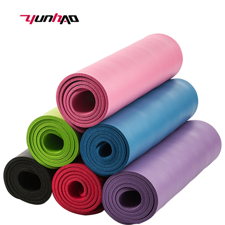 YC Hot Selling Custom Logo NBR Non Slip Yoga Mat 15mm For Exercise Yoga And Pilates