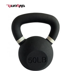 Hot Selling Gym Weight Lifting 5-50 LB Black Power Coated Csat Iron Kettlebell