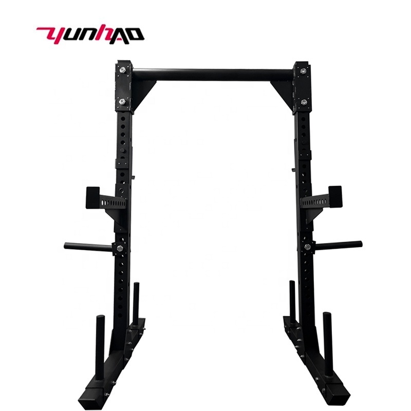 Yuncheng Strength Training Gym Equipment Black Pull Up Power Tower Weightlifting Squat Half Rack