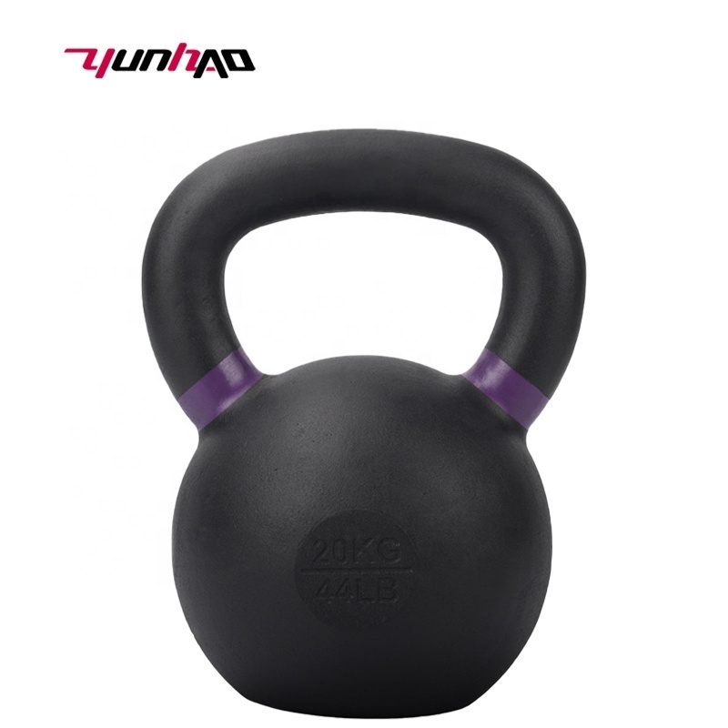 Yuncheng High Quality Custom Logo Weights 4 KG to 32 KG Powder Coated Solid Cast Iron Kettlebell