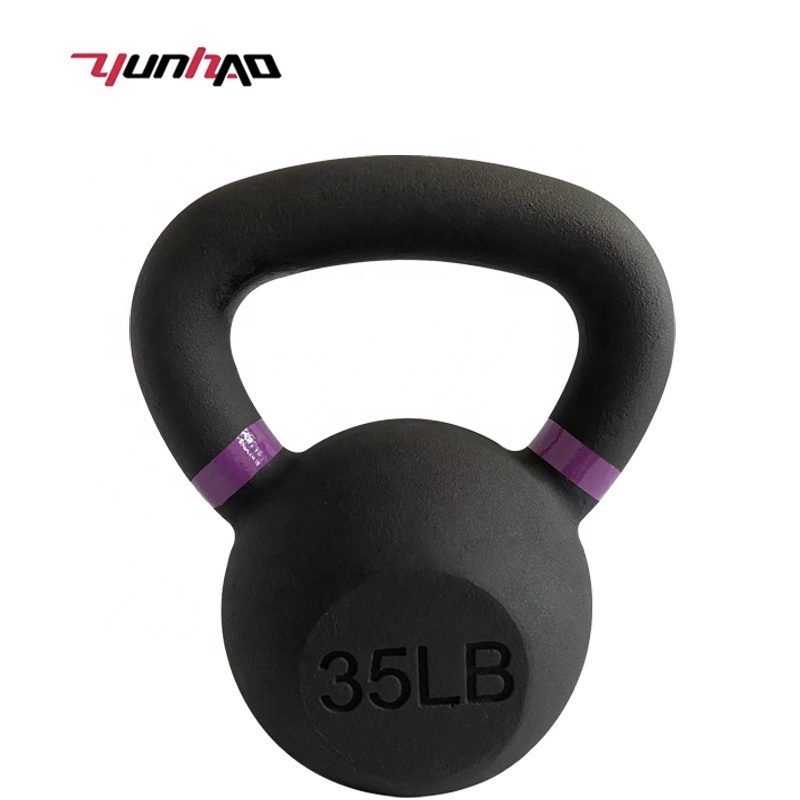 Hot Selling Gym Weight Lifting 5-50 LB Black Power Coated Csat Iron Kettlebell